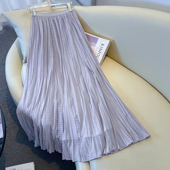 Φούστα chiffon με πιέτες και στράς για γυναίκες, άνοιξη-καλοκαίρι 2026, αιθέριος και ρέουλος, Α-γραμμής στυλ νεράϊδας