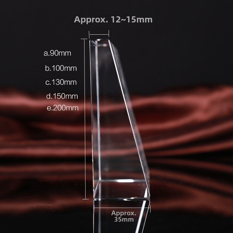 K9 kryštálová tabuľka so skosenými hranami – priehľadný syntetický kryštál, trofejová dekorácia, prázdna