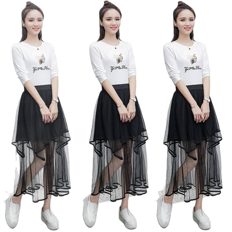 Δίκτυωτή φούστα με ασύμμετρες στρώσεις, cake skirt στυλ, μεσαίου μήκους, υψηλή μέση, Α-γραμμή
