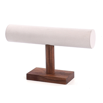 Μονοκόμματη βάση επίδειξης βραχιολιών από σκληρό ξύλο καρυδιάς, Ι-σχήματος σχεδίαση, ένα επίπεδο