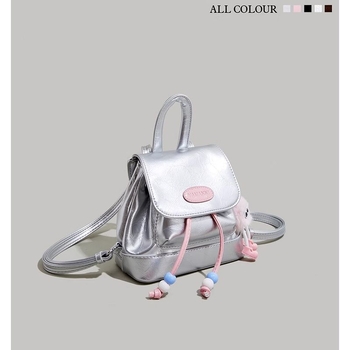 PU mini ruksak, srebrne boje, unisex, casual, mali školski ruksak