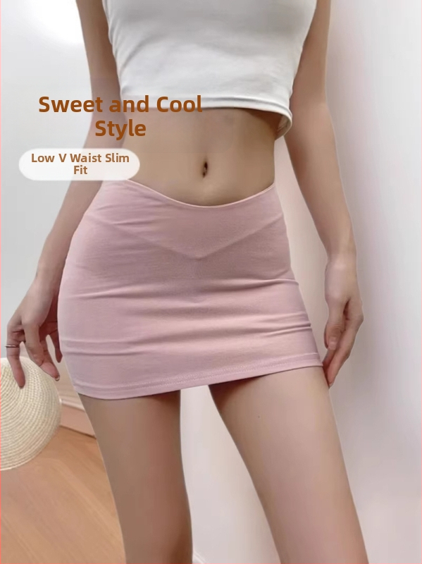 Mini bodycon sukňa s nízkym V pásom, úzky strih, voľnočasová a sexy