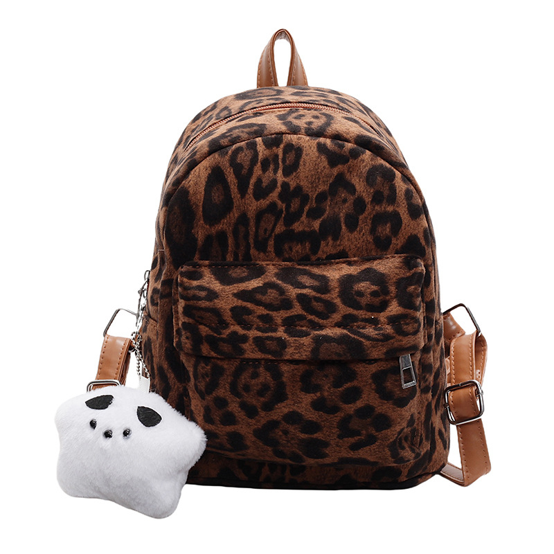 Novi stil kožni ženski ruksak s leopard printom, korejski stil, casual dnevna upotreba za školu i odlazak na posao