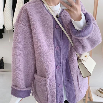 Γυναικείο παλτό από ψεύτικο shearling, κοντό στυλ, vintage υψηλής ποιότητας, παχιά κατασκευή, σε στυλ μπουφάν μπέιζμπολ