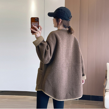 Γυναικείο παλτό από ψεύτικο shearling, κοντό στυλ, vintage υψηλής ποιότητας, παχιά κατασκευή, σε στυλ μπουφάν μπέιζμπολ