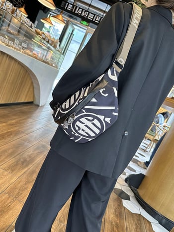 Ženska crossbody torba za struk s printom dumpling, modni trend 2025, lagana za casual outdoor