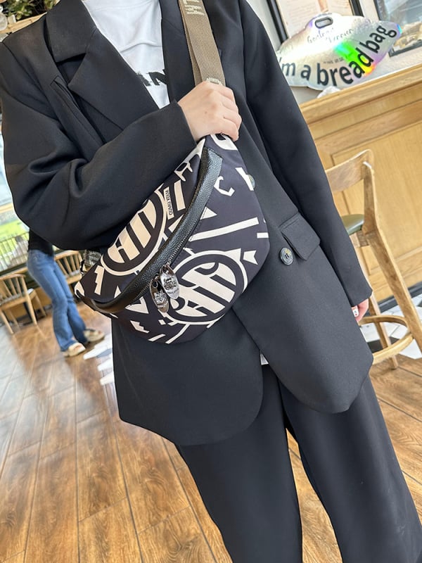 Ženska crossbody torba za struk s printom dumpling, modni trend 2025, lagana za casual outdoor