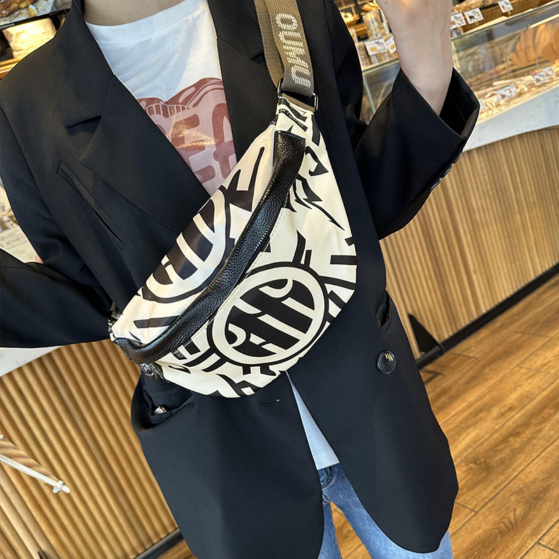 Ženska crossbody torba za struk s printom dumpling, modni trend 2025, lagana za casual outdoor
