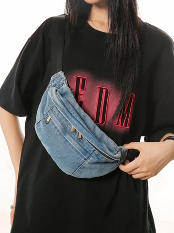 Oprana denim crossbody torba preko ramena, svakodnevna sportska putna torba
