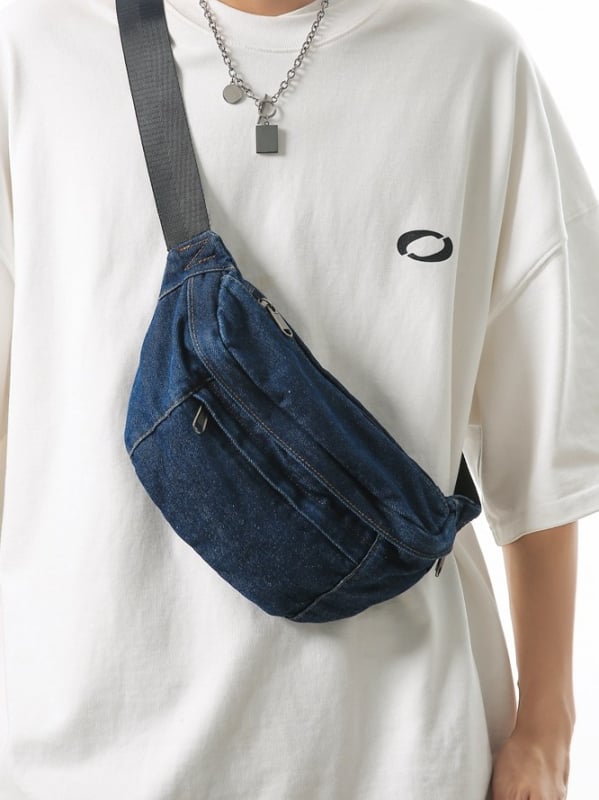 Oprana denim crossbody torba preko ramena, svakodnevna sportska putna torba