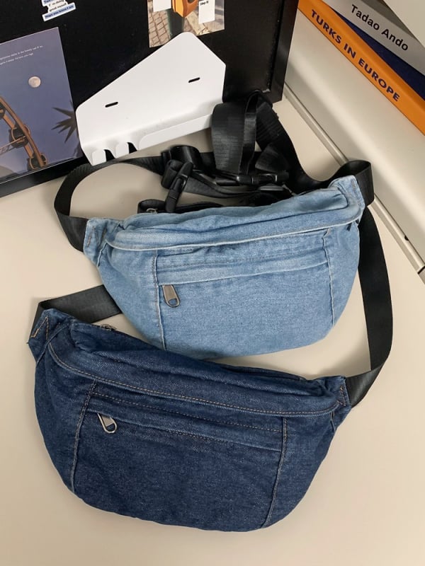 Oprana denim crossbody torba preko ramena, svakodnevna sportska putna torba