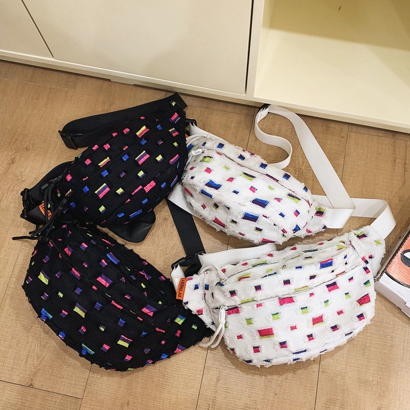 Šarena torba preko prsa velikog kapaciteta, unisex, svestran gradski stil, lagana platnena torba