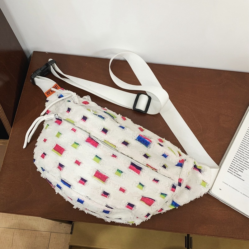 Šarena torba preko prsa velikog kapaciteta, unisex, svestran gradski stil, lagana platnena torba