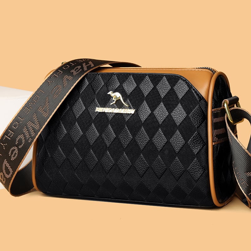 Νέα ελαφριά πολυτελής crossbody τσάντα με ευρύ ιμάντα ώμου, μεγάλης χωρητικότητας, καπιτονέ σχέδιο, γυναικεία bucket bag, μόδα και ευελιξία