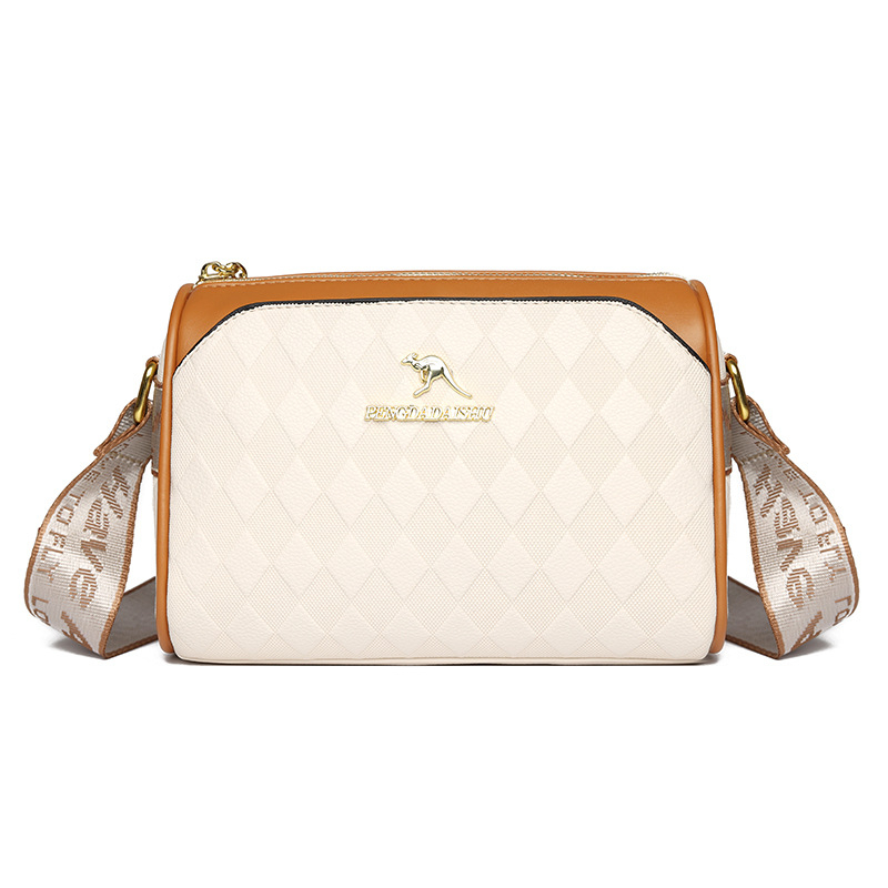 Νέα ελαφριά πολυτελής crossbody τσάντα με ευρύ ιμάντα ώμου, μεγάλης χωρητικότητας, καπιτονέ σχέδιο, γυναικεία bucket bag, μόδα και ευελιξία