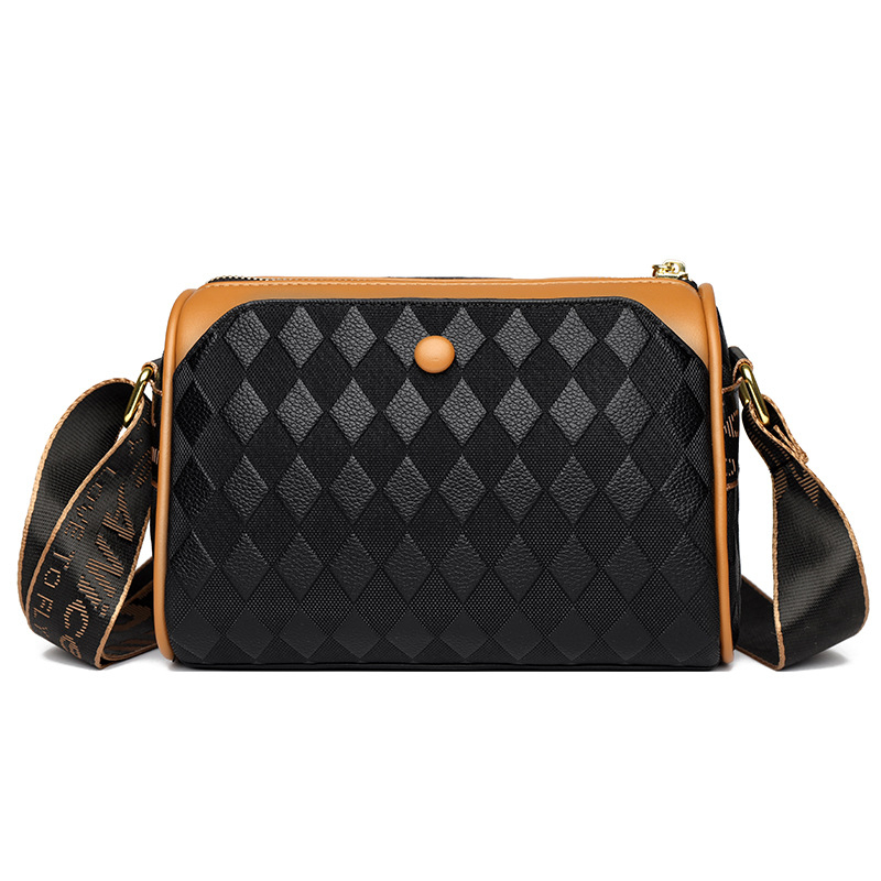 Νέα ελαφριά πολυτελής crossbody τσάντα με ευρύ ιμάντα ώμου, μεγάλης χωρητικότητας, καπιτονέ σχέδιο, γυναικεία bucket bag, μόδα και ευελιξία