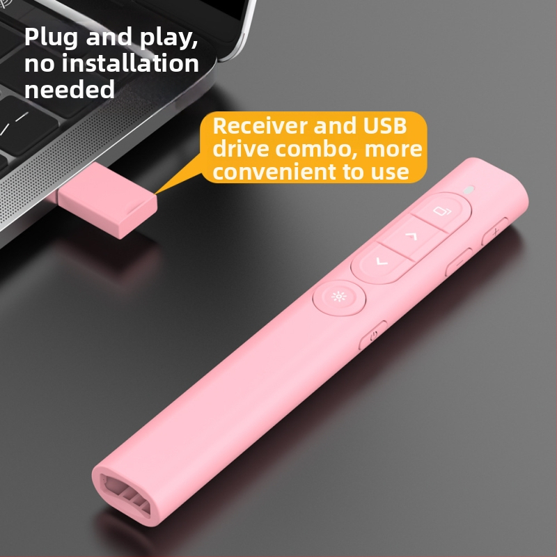 Bezdrôtový viacfunkčný prezentér pre výučbu a kanceláriu, ukazovadlo na tabuľu a posúvanie strán PPT, laser s dlhou výdržou