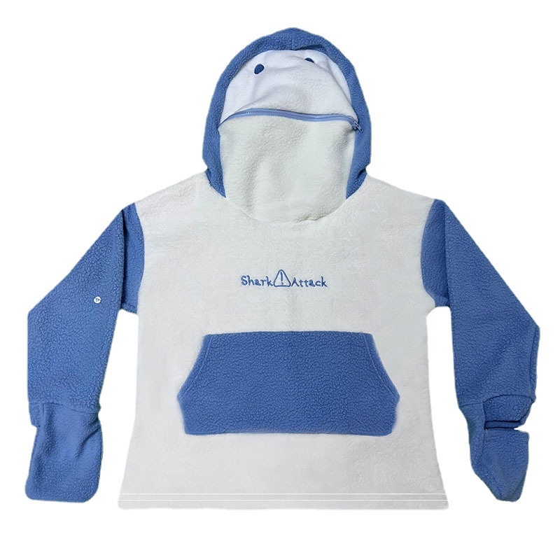 2026 Νέα Άνοιξη: Γυναικείο Shark Hoodie με κουκούλα από φλίς, ζεστό και γλυκό, για ζευγάρια