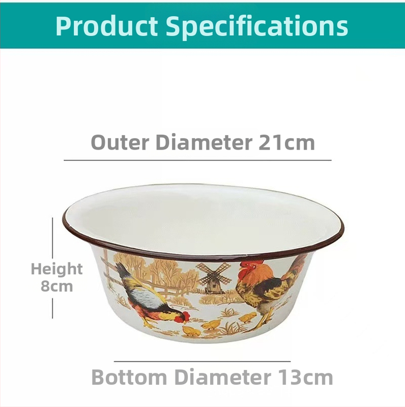 Xinyida hlboká smaltovaná porcelánová misa na kuchyni, na prípravu jedál a umývanie mäsa, veľký rozmer.