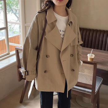 Γυναικείο trench coat για φθινόπωρο και χειμώνα, μεσαίου μήκους, κομψό στυλ Χέπμπερν, έμπνευση από βρετανικό στυλ