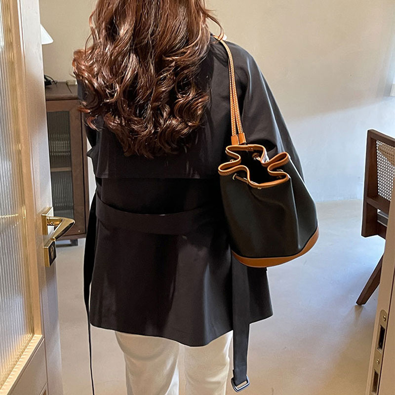 Γυναικείο trench coat για φθινόπωρο και χειμώνα, μεσαίου μήκους, κομψό στυλ Χέπμπερν, έμπνευση από βρετανικό στυλ