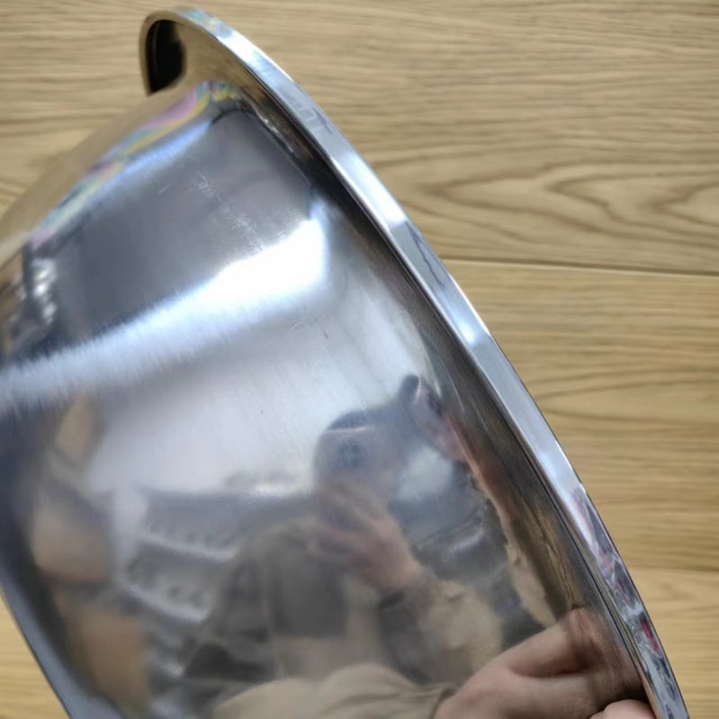 Nerezová oceľová misa, zosilnená, nemagnetická, so širokým okrajom, 45 cm, domáca potreba