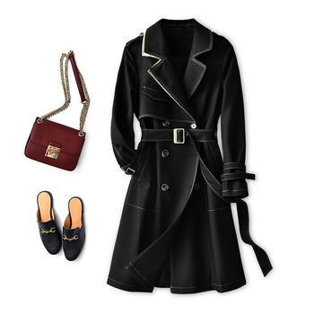 Γυναικείο trench coat με βρετανικό στυλ, μεσαίου μήκους, ελαφρύ για την πρώιμη άνοιξη, μοντέλο 2026