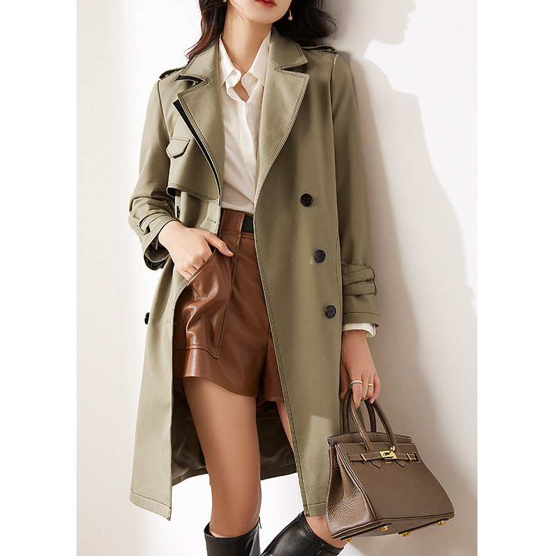 Γυναικείο trench coat με βρετανικό στυλ, μεσαίου μήκους, ελαφρύ για την πρώιμη άνοιξη, μοντέλο 2026