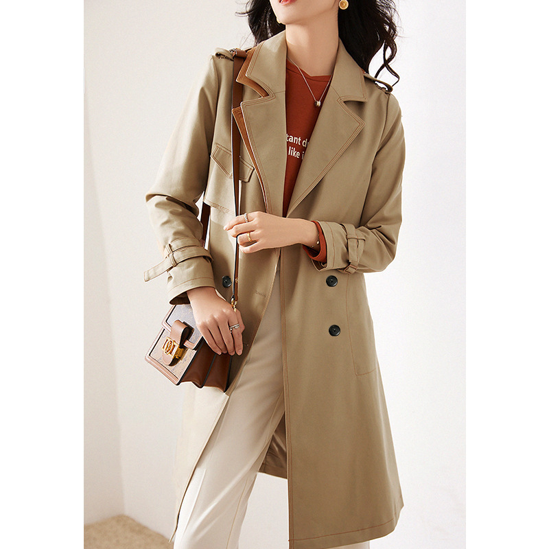 Γυναικείο trench coat με βρετανικό στυλ, μεσαίου μήκους, ελαφρύ για την πρώιμη άνοιξη, μοντέλο 2026
