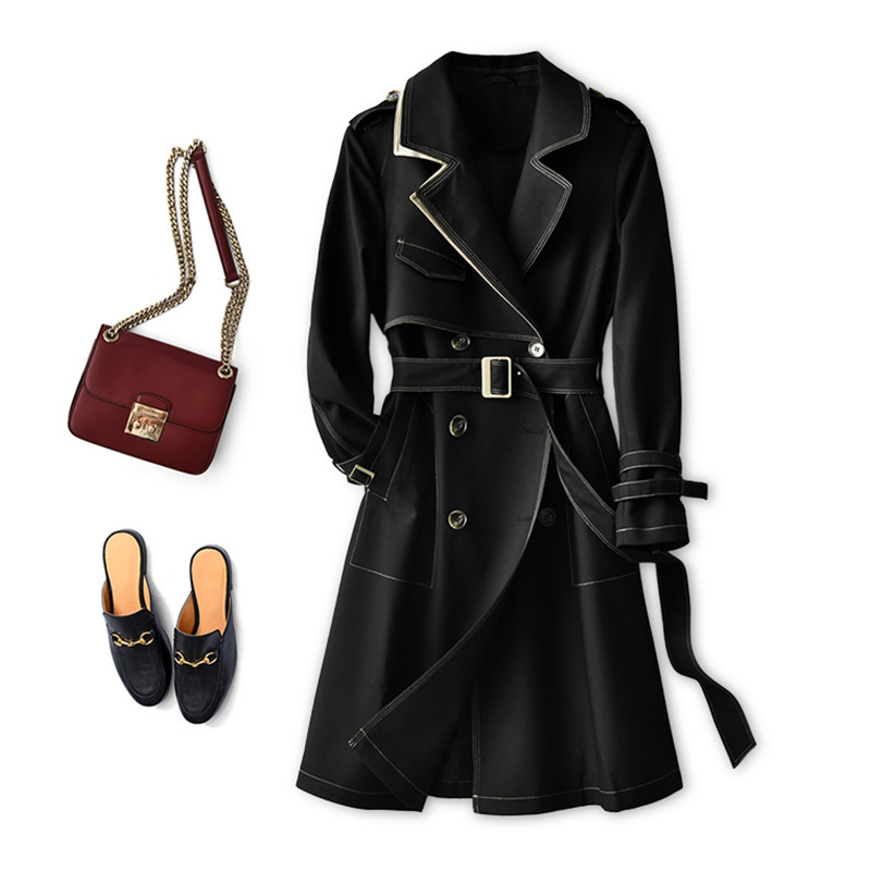 Γυναικείο trench coat με βρετανικό στυλ, μεσαίου μήκους, ελαφρύ για την πρώιμη άνοιξη, μοντέλο 2026