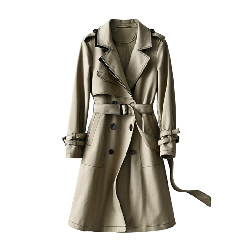 Γυναικείο trench coat με βρετανικό στυλ, μεσαίου μήκους, ελαφρύ για την πρώιμη άνοιξη, μοντέλο 2026