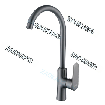 Zhikang kuchynský drezový kohút, celé meďové telo, gunmetal gray farba, horúca a studená voda, 360° otáčanie