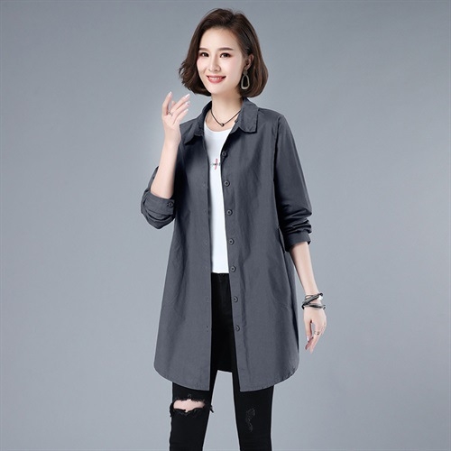 Νέο στυλ Άνοιξη-Φθινόπωρο, casual βαμβακερή Windbreaker γυναικείο, μεσαίου μήκους