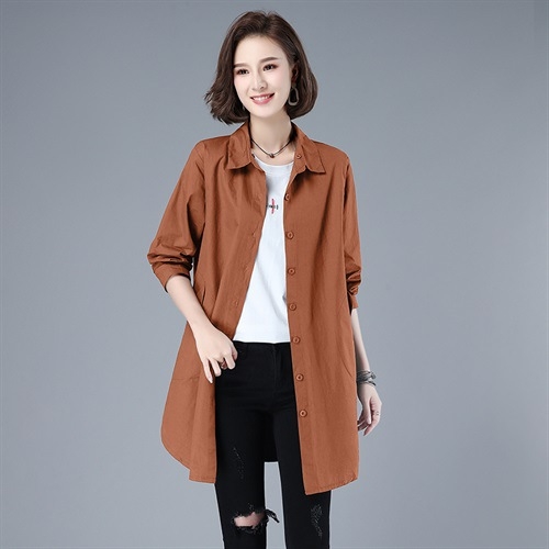Νέο στυλ Άνοιξη-Φθινόπωρο, casual βαμβακερή Windbreaker γυναικείο, μεσαίου μήκους
