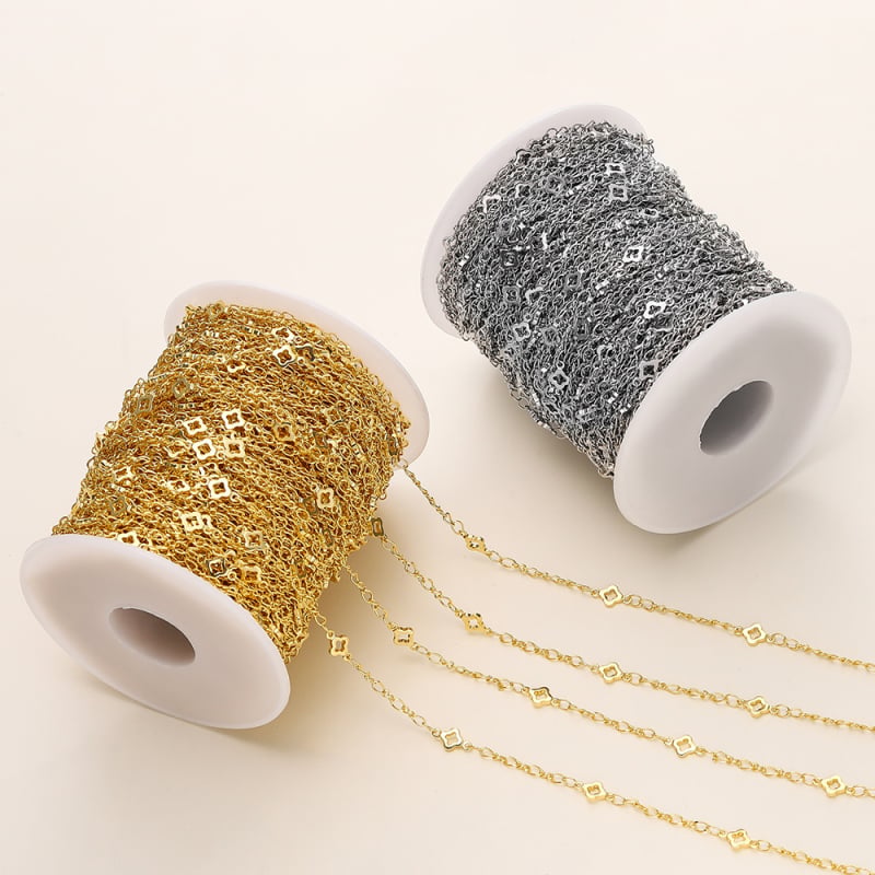 DIY χειροποίητη αλυσίδα με μαργαρίτα και τετράφυλλο τριφύλλι – κολιέ, βραχιόλι και βραχιολάκι αστραγάλου με επεκτάσιμη αλυσίδα, χαλκός με επίχρυσο 18K