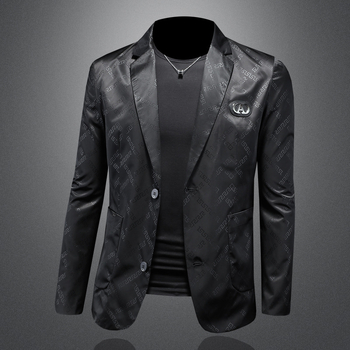 Pánske sako so slim-fit strihom, jesenné vydanie 2025, biznis a voľný čas, kórejský štýl.