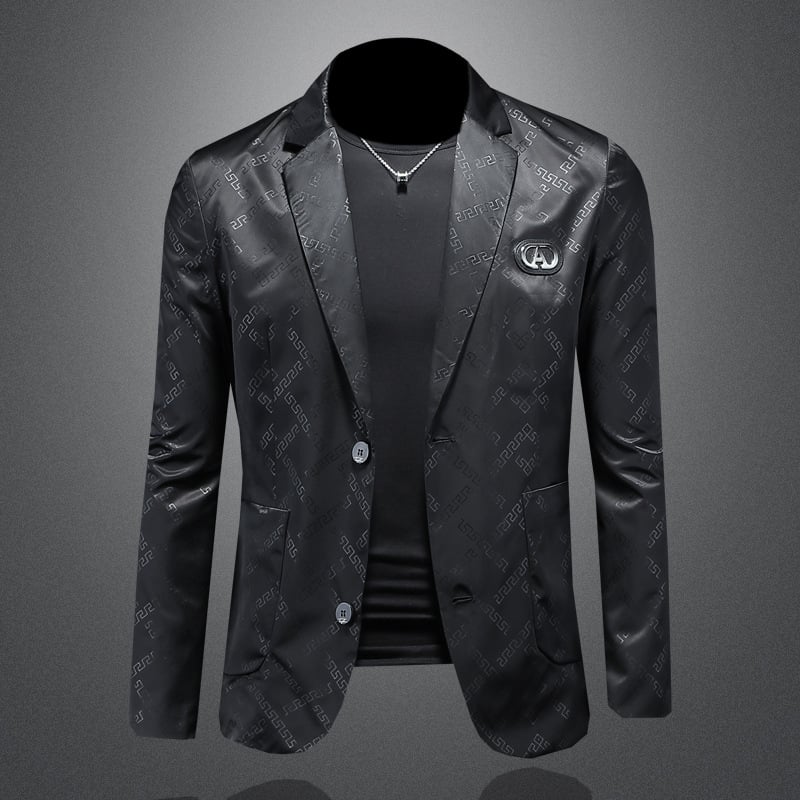 Pánske sako so slim-fit strihom, jesenné vydanie 2025, biznis a voľný čas, kórejský štýl.