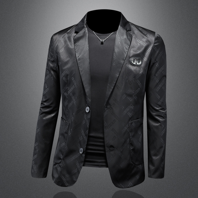 Pánske sako so slim-fit strihom, jesenné vydanie 2025, biznis a voľný čas, kórejský štýl.