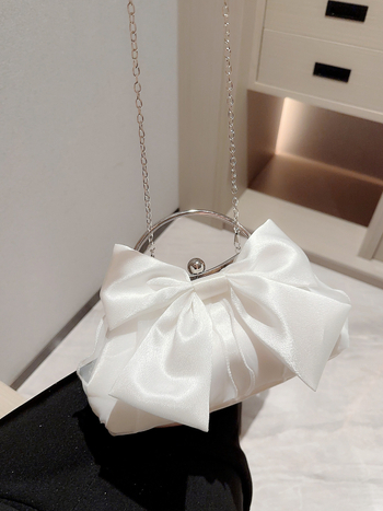 Βραδινή clutch με αλυσίδα, κούμπωμα, πολυεστερική επένδυση, για δεξώσεις