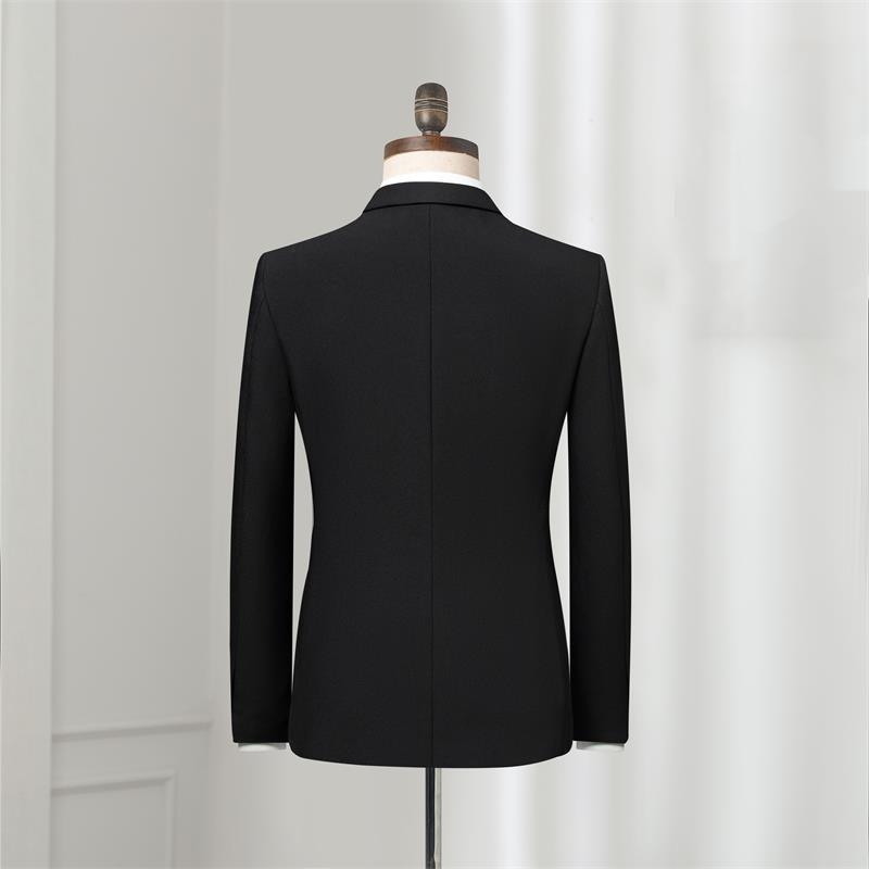 Ανδρικό κοστούμι Slim-Fit με notch πέτο και σακάκι με δύο κουμπιά, ύφασμα πολυεστέρας-βισκόζη, επιχειρηματικό επίσημο ένδυμα άνοιξη-φθινόπωρο