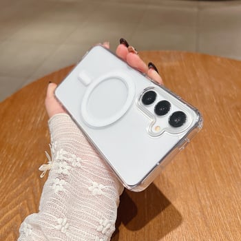 Carcasă transparentă magnetică pentru Samsung Galaxy S25 Ultra și S24 FE – minimalistă, antișoc, antiamprente