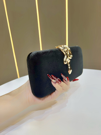 Sametová večerná taška s hadím sponou, večerný clutch na párty, univerzálny cez rameno.