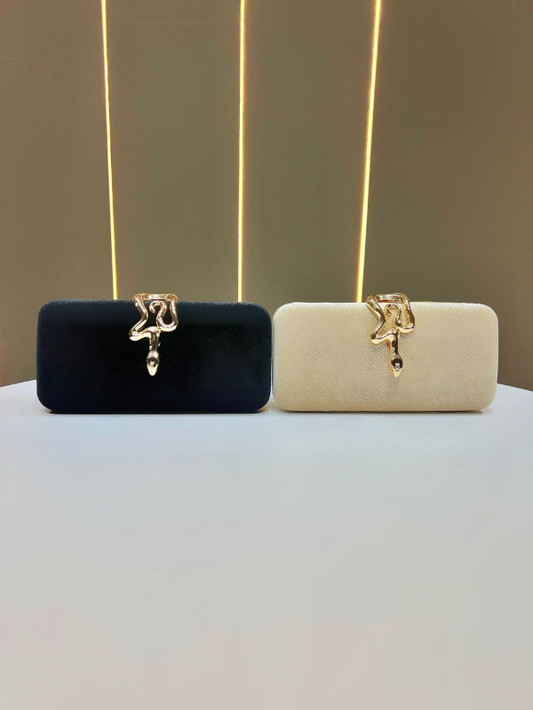 Sametová večerná taška s hadím sponou, večerný clutch na párty, univerzálny cez rameno.