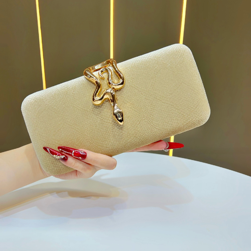 Sametová večerná taška s hadím sponou, večerný clutch na párty, univerzálny cez rameno.