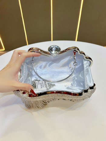 Nový štýl večernej tašky so štrasami a remienkom na rameno, luxusná kabelka na spoločenské šaty, clutch a crossbody pre ženy, nišová taška