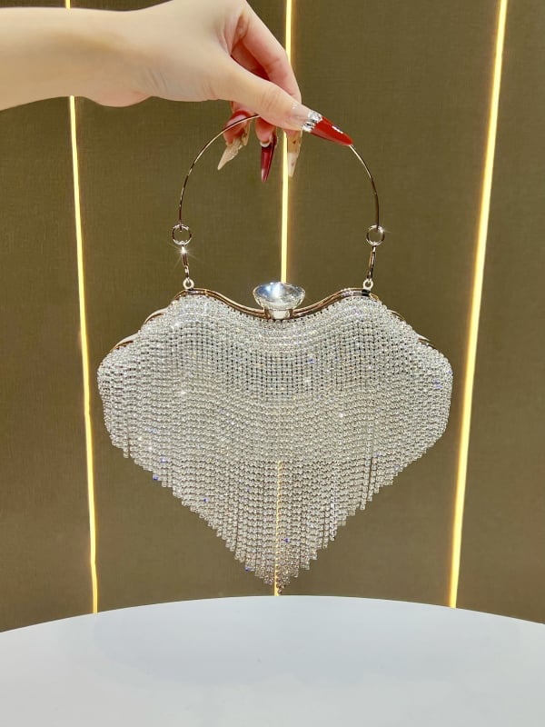 Nový štýl večernej tašky so štrasami a remienkom na rameno, luxusná kabelka na spoločenské šaty, clutch a crossbody pre ženy, nišová taška