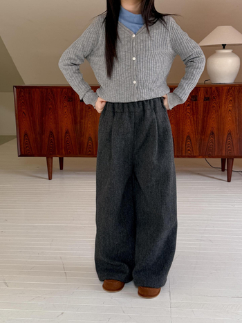 Detské zimné nohavice z vlneného materiálu, unisex, rovný strih s voľným padaním