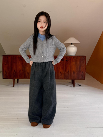 Detské zimné nohavice z vlneného materiálu, unisex, rovný strih s voľným padaním