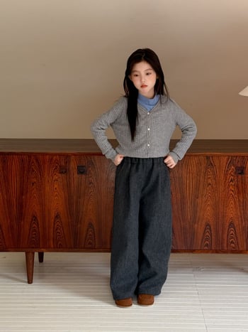 Detské zimné nohavice z vlneného materiálu, unisex, rovný strih s voľným padaním
