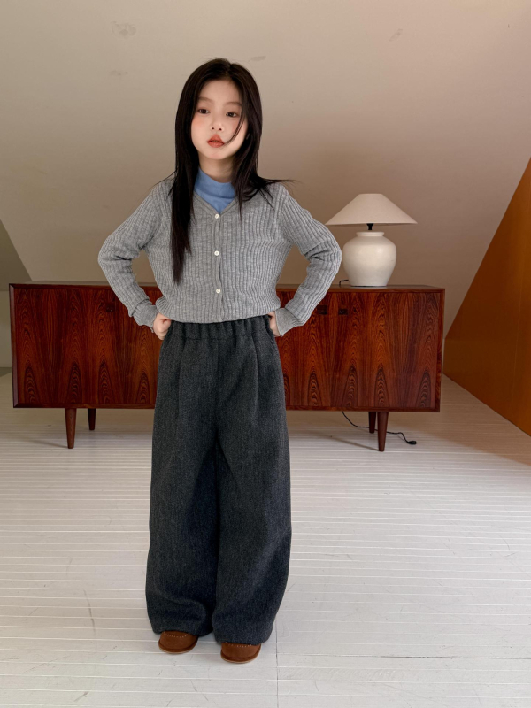 Detské zimné nohavice z vlneného materiálu, unisex, rovný strih s voľným padaním